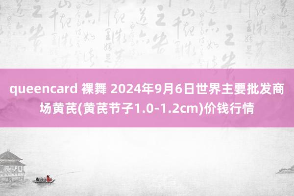 queencard 裸舞 2024年9月6日世界主要批发商场黄芪(黄芪节子1.0-1.2cm)价钱行情