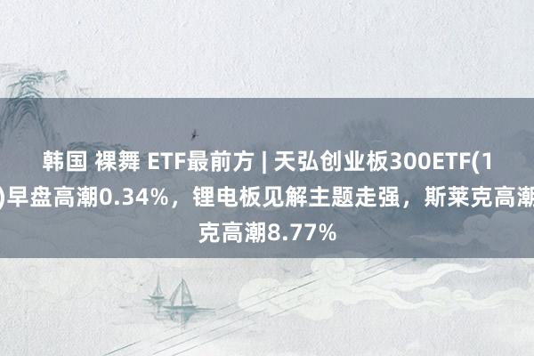 韩国 裸舞 ETF最前方 | 天弘创业板300ETF(159836)早盘高潮0.34%，锂电板见解主题走强，斯莱克高潮8.77%