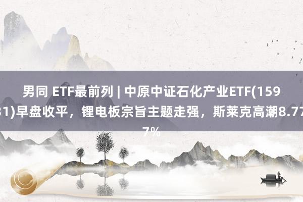 男同 ETF最前列 | 中原中证石化产业ETF(159731)早盘收平，锂电板宗旨主题走强，斯莱克高潮8.77%