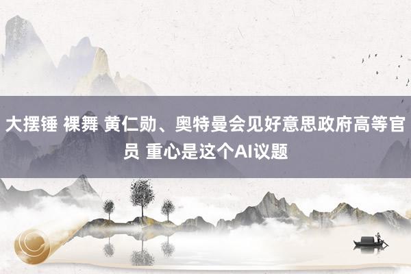 大摆锤 裸舞 黄仁勋、奥特曼会见好意思政府高等官员 重心是这个AI议题