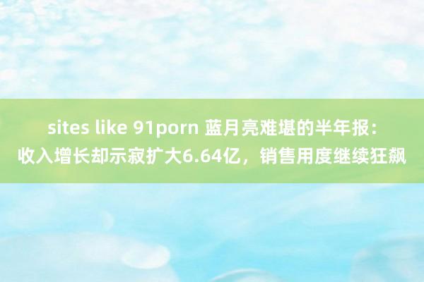 sites like 91porn 蓝月亮难堪的半年报：收入增长却示寂扩大6.64亿，销售用度继续狂飙