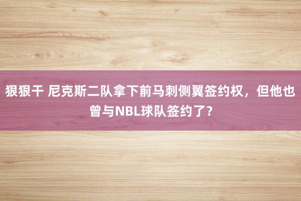 狠狠干 尼克斯二队拿下前马刺侧翼签约权，但他也曾与NBL球队签约了？