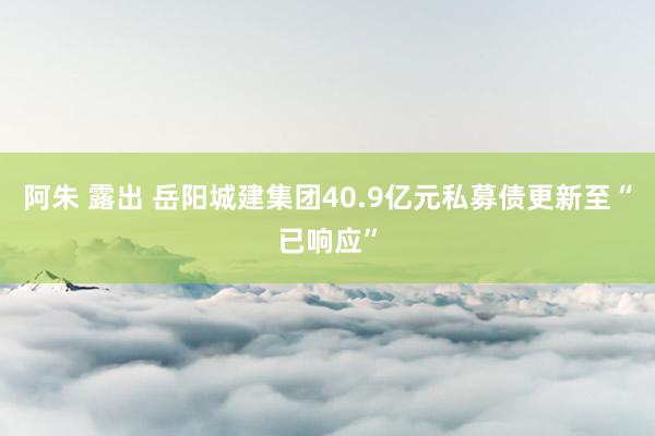 阿朱 露出 岳阳城建集团40.9亿元私募债更新至“已响应”