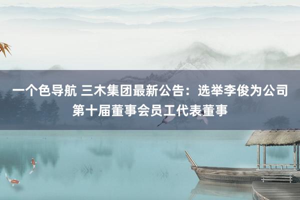 一个色导航 三木集团最新公告：选举李俊为公司第十届董事会员工代表董事