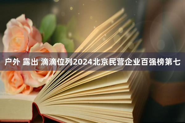 户外 露出 滴滴位列2024北京民营企业百强榜第七