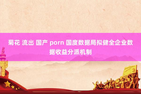 菊花 流出 国产 porn 国度数据局拟健全企业数据收益分派机制