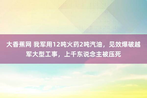 大香蕉网 我军用12吨火药2吨汽油，见效爆破越军大型工事，上千东说念主被压死