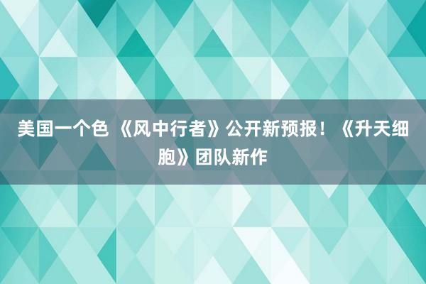 美国一个色 《风中行者》公开新预报！《升天细胞》团队新作