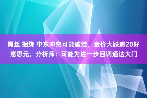 黑丝 捆绑 中东冲突可能破绽，金价大跌逾20好意思元，分析师：可能为进一步回调通达大门