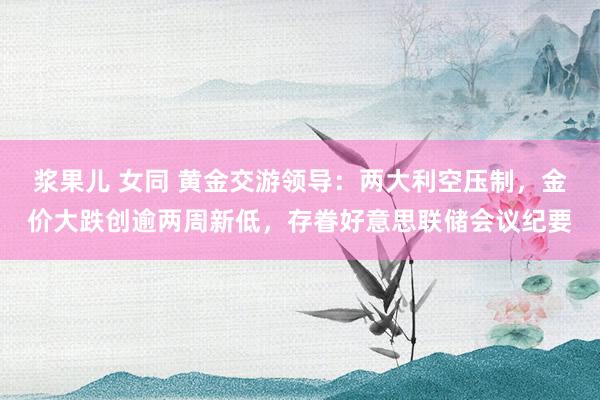 浆果儿 女同 黄金交游领导：两大利空压制，金价大跌创逾两周新低，存眷好意思联储会议纪要