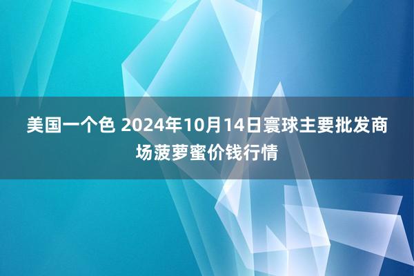 美国一个色 2024年10月14日寰球主要批发商场菠萝蜜价钱行情