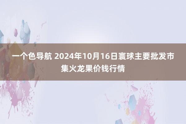 一个色导航 2024年10月16日寰球主要批发市集火龙果价钱行情