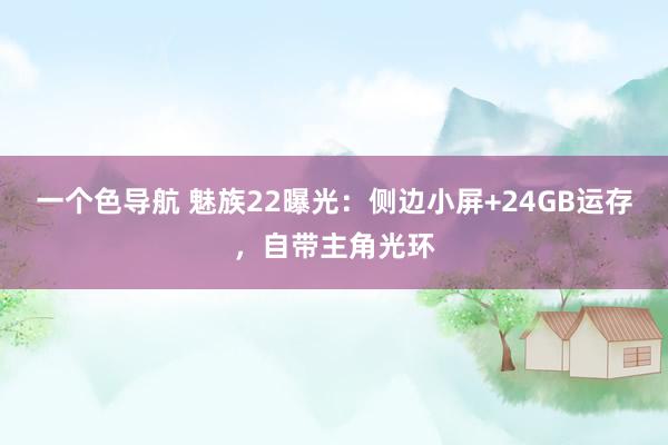 一个色导航 魅族22曝光：侧边小屏+24GB运存，自带主角光环