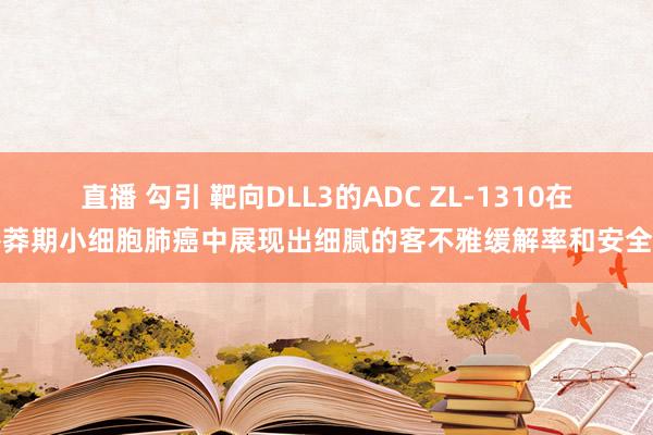 直播 勾引 靶向DLL3的ADC ZL-1310在鲁莽期小细胞肺癌中展现出细腻的客不雅缓解率和安全性