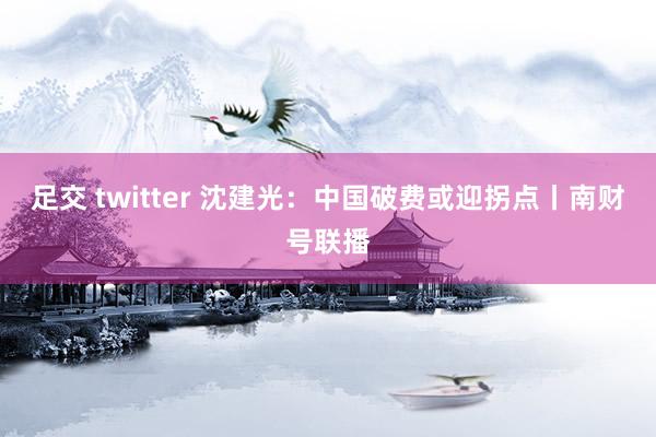 足交 twitter 沈建光：中国破费或迎拐点丨南财号联播