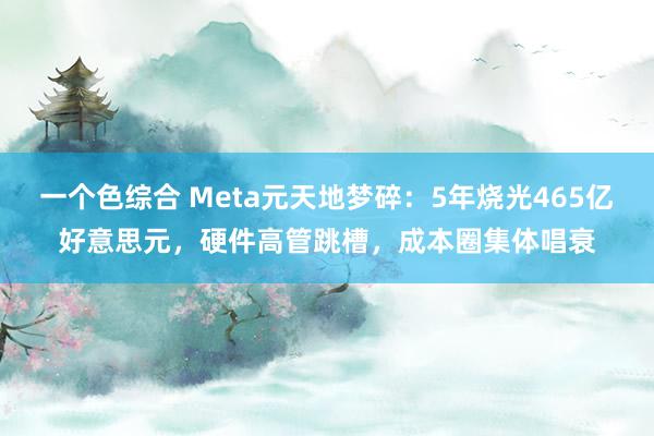 一个色综合 Meta元天地梦碎：5年烧光465亿好意思元，硬件高管跳槽，成本圈集体唱衰