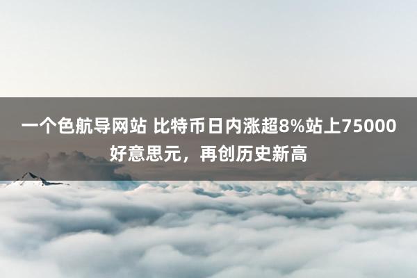 一个色航导网站 比特币日内涨超8%站上75000好意思元，再创历史新高