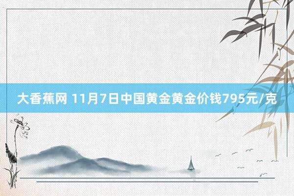 大香蕉网 11月7日中国黄金黄金价钱795元/克