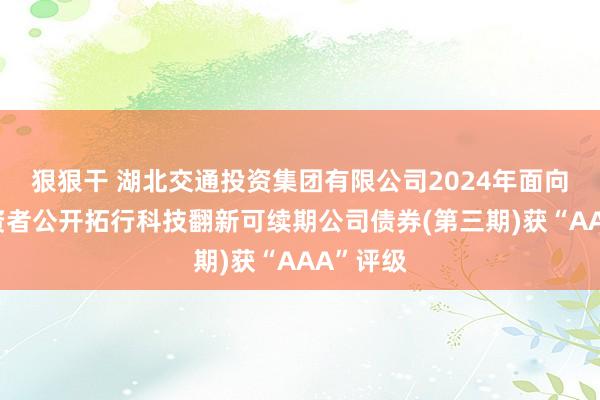 狠狠干 湖北交通投资集团有限公司2024年面向专科投资者公开拓行科技翻新可续期公司债券(第三期)获“AAA”评级