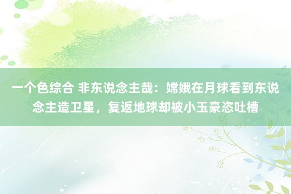 一个色综合 非东说念主哉：嫦娥在月球看到东说念主造卫星，复返地球却被小玉豪恣吐槽