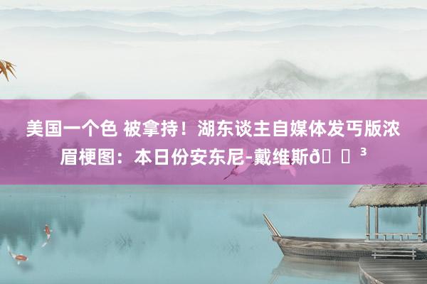 美国一个色 被拿持！湖东谈主自媒体发丐版浓眉梗图：本日份安东尼-戴维斯😳