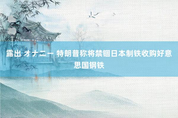 露出 オナニー 特朗普称将禁锢日本制铁收购好意思国钢铁