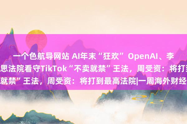 一个色航导网站 AI年末“狂欢” OpenAI、李飞飞等发重磅家具；好意思法院看守TikTok“不卖就禁”王法，周受资：将打到最高法院|一周海外财经