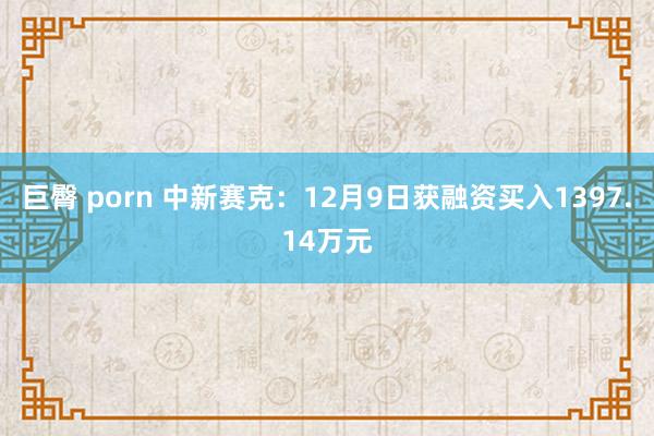 巨臀 porn 中新赛克：12月9日获融资买入1397.14万元