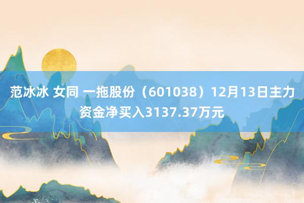 范冰冰 女同 一拖股份（601038）12月13日主力资金净买入3137.37万元