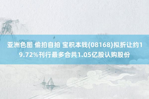 亚洲色图 偷拍自拍 宝积本钱(08168)拟折让约19.72%刊行最多合共1.05亿股认购股份