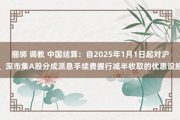 捆绑 调教 中国结算：自2025年1月1日起对沪、深市集A股分成派息手续费握行减半收取的优惠设施