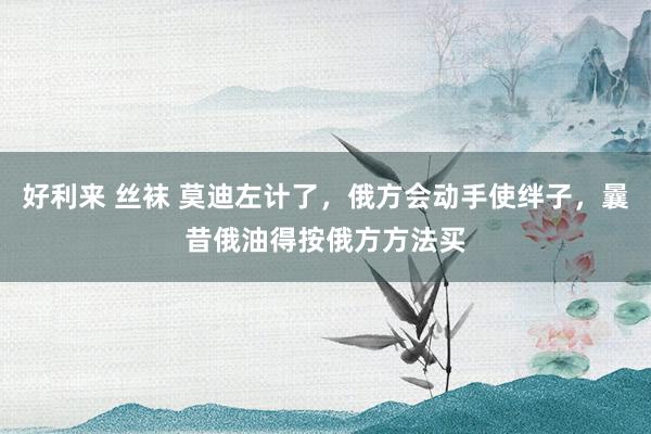 好利来 丝袜 莫迪左计了，俄方会动手使绊子，曩昔俄油得按俄方方法买