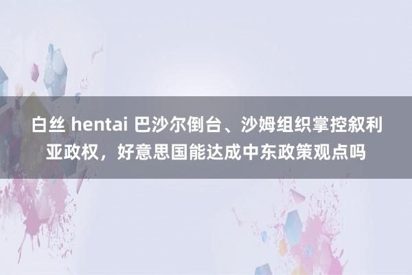 白丝 hentai 巴沙尔倒台、沙姆组织掌控叙利亚政权，好意思国能达成中东政策观点吗