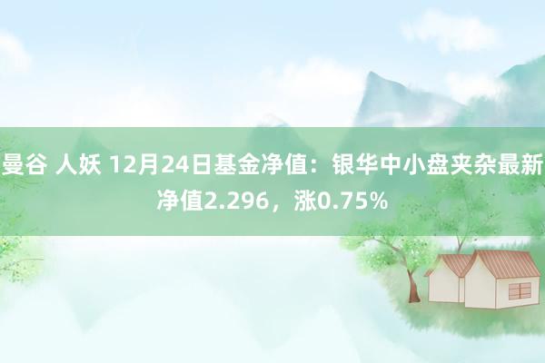 曼谷 人妖 12月24日基金净值：银华中小盘夹杂最新净值2.296，涨0.75%