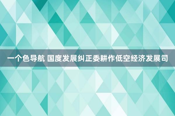 一个色导航 国度发展纠正委耕作低空经济发展司