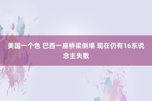 美国一个色 巴西一座桥梁倒塌 现在仍有16东说念主失散