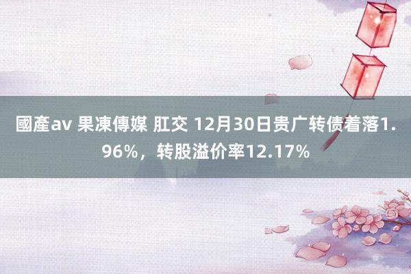 國產av 果凍傳媒 肛交 12月30日贵广转债着落1.96%，转股溢价率12.17%