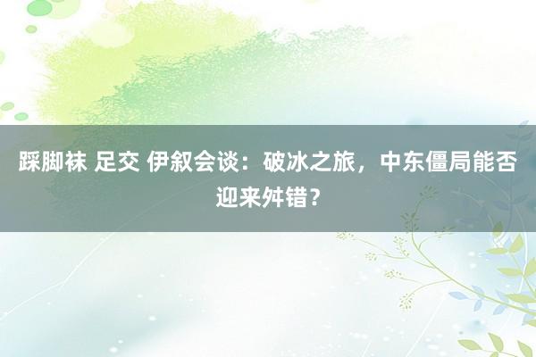 踩脚袜 足交 伊叙会谈：破冰之旅，中东僵局能否迎来舛错？