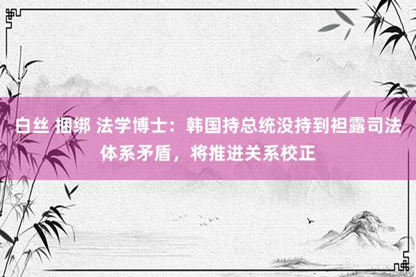 白丝 捆绑 法学博士：韩国持总统没持到袒露司法体系矛盾，将推进关系校正