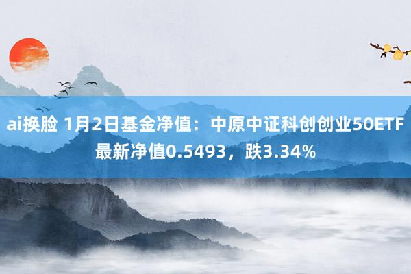 ai换脸 1月2日基金净值：中原中证科创创业50ETF最新净值0.5493，跌3.34%