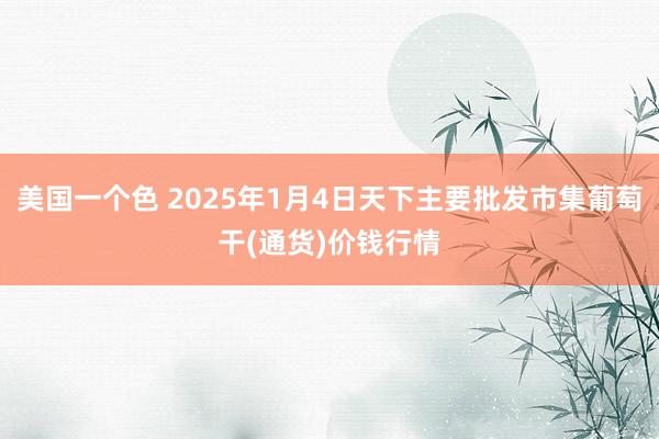 美国一个色 2025年1月4日天下主要批发市集葡萄干(通货)价钱行情