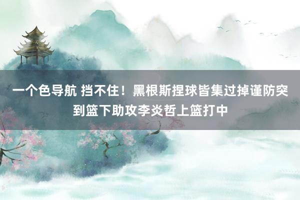 一个色导航 挡不住！黑根斯捏球皆集过掉谨防突到篮下助攻李炎哲上篮打中