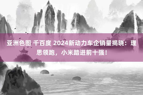 亚洲色图 千百度 2024新动力车企销量揭晓：理思领跑，小米踏进前十强！