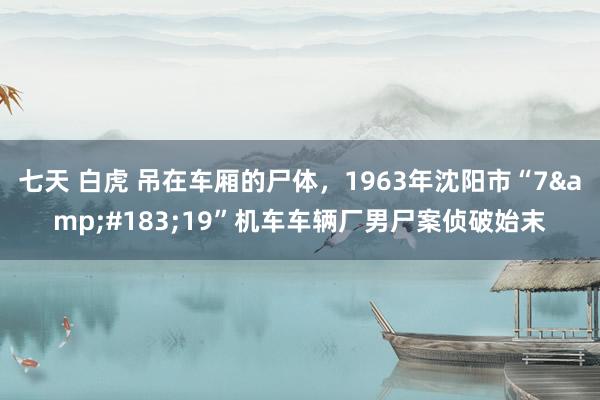 七天 白虎 吊在车厢的尸体，1963年沈阳市“7&#183;19”机车车辆厂男尸案侦破始末