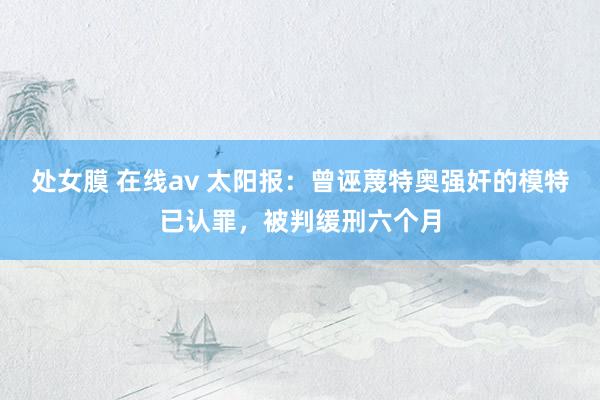 处女膜 在线av 太阳报：曾诬蔑特奥强奸的模特已认罪，被判缓刑六个月