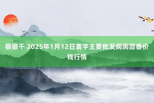 狠狠干 2025年1月12日寰宇主要批发阛阓茴香价钱行情